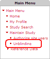 Unblinding menu